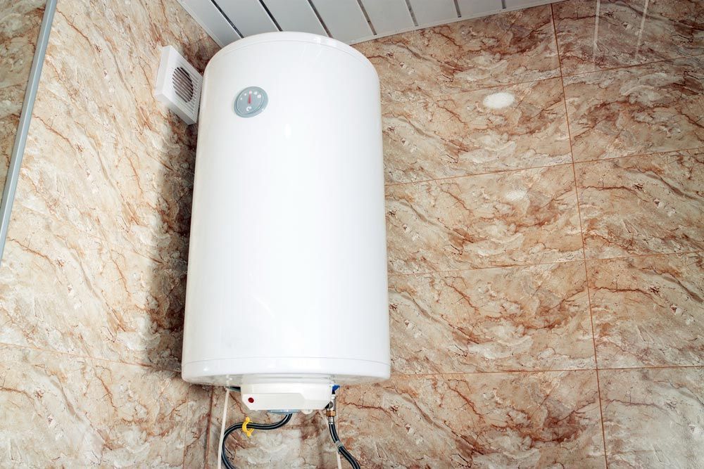 Hot Water Tank Mounted On The Wall
