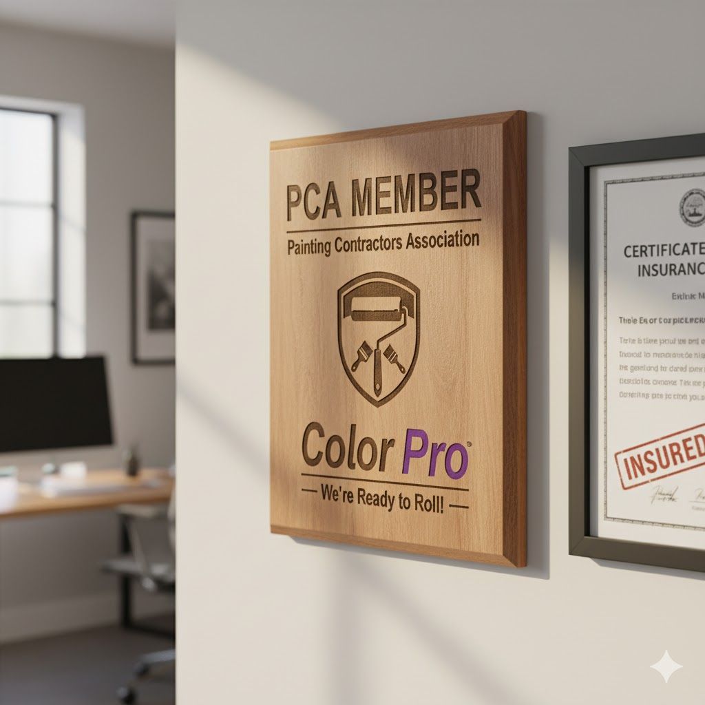 Wooden sign on wall: 