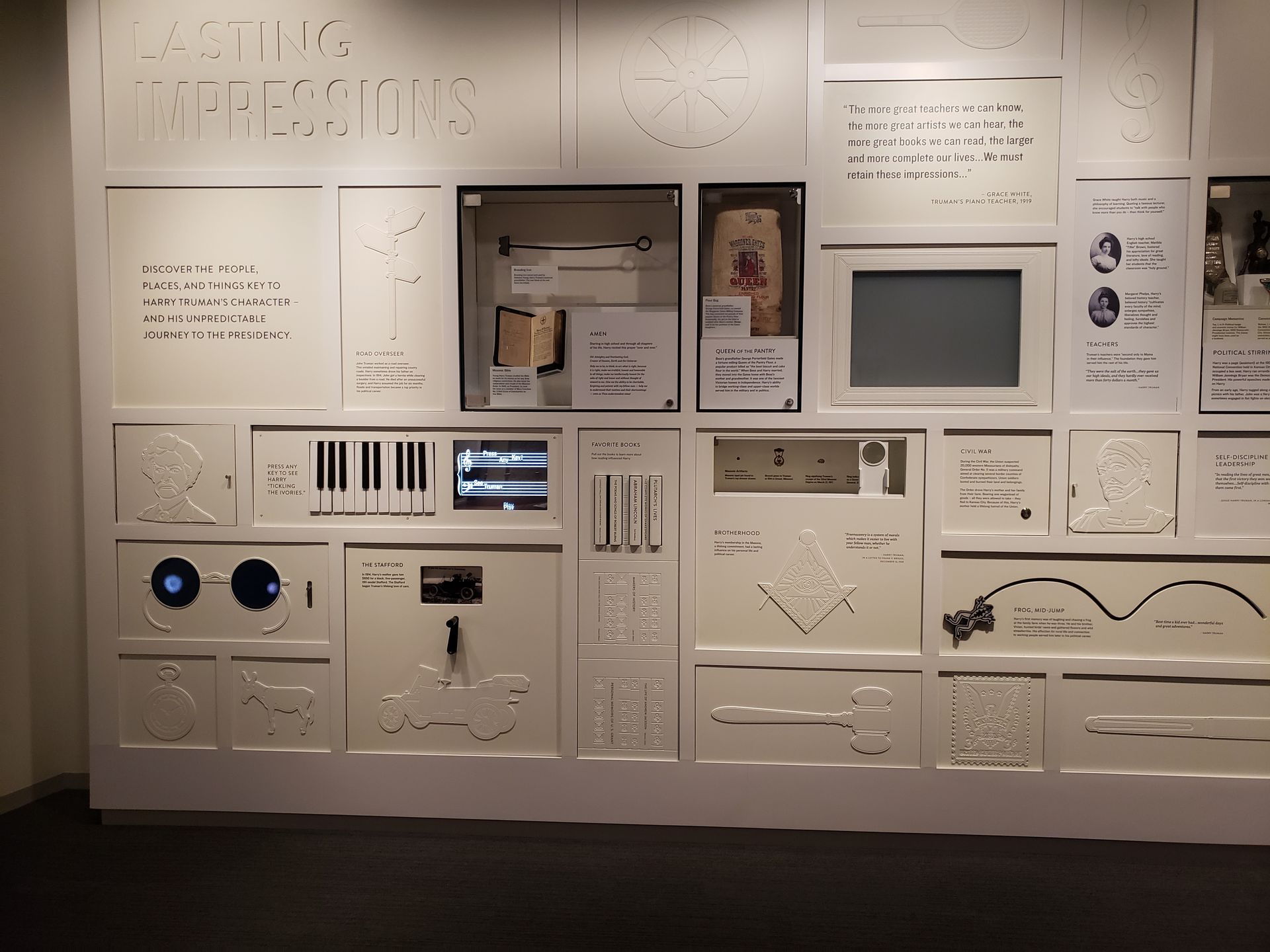 A wall with a lot of boxes on it and the word connections written on it