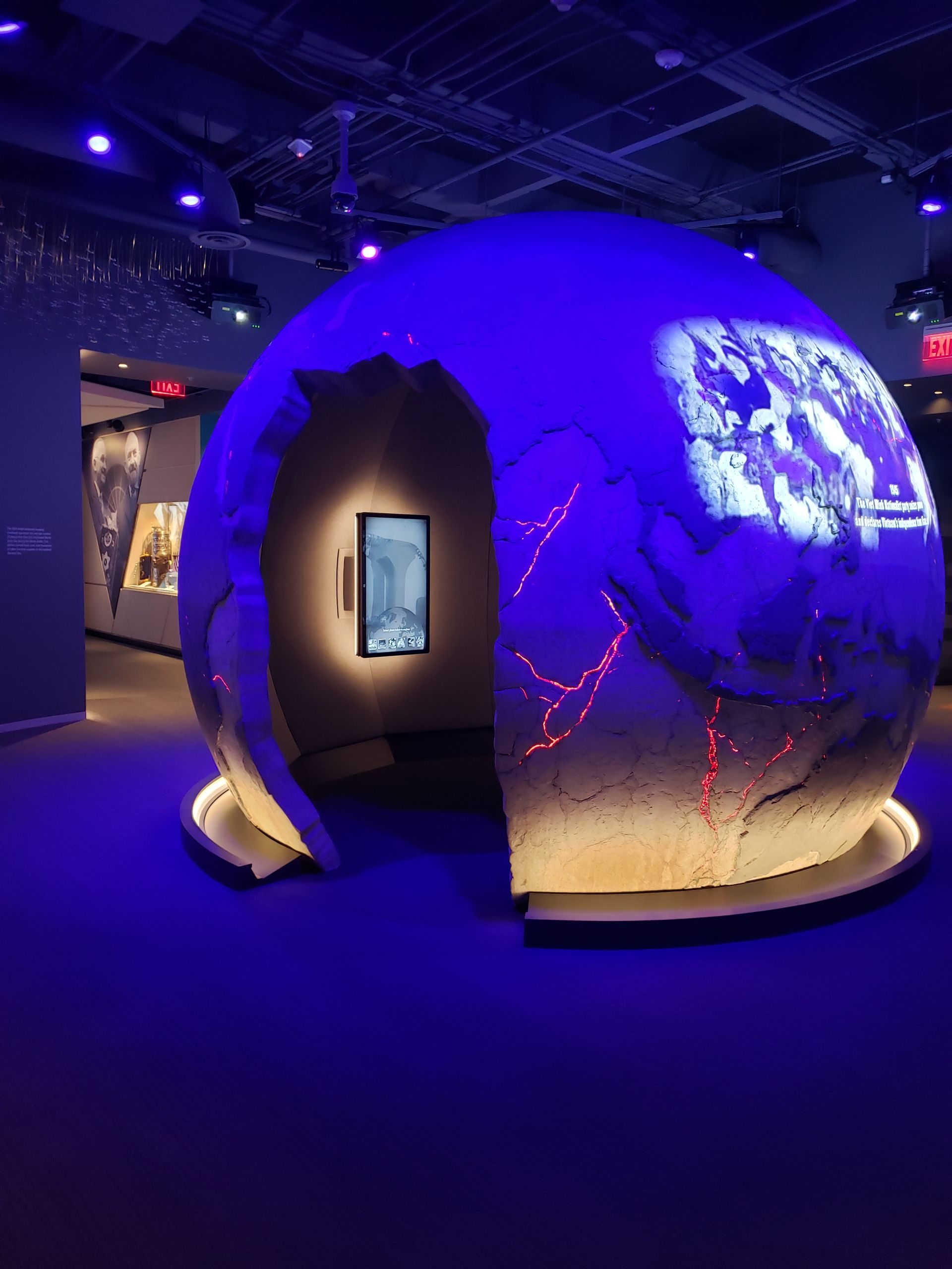 A globe with a picture of the earth on it