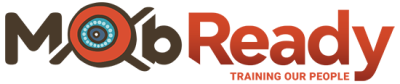 A logo for mob ready training our people