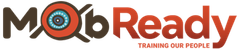A logo for mob ready training our people