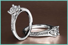 Silver diamond engagement rings