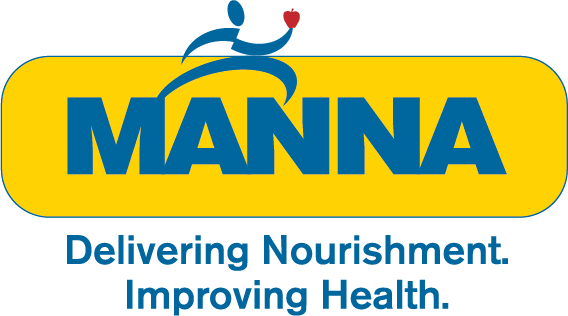 The logo for manna delivering nourishment improving health