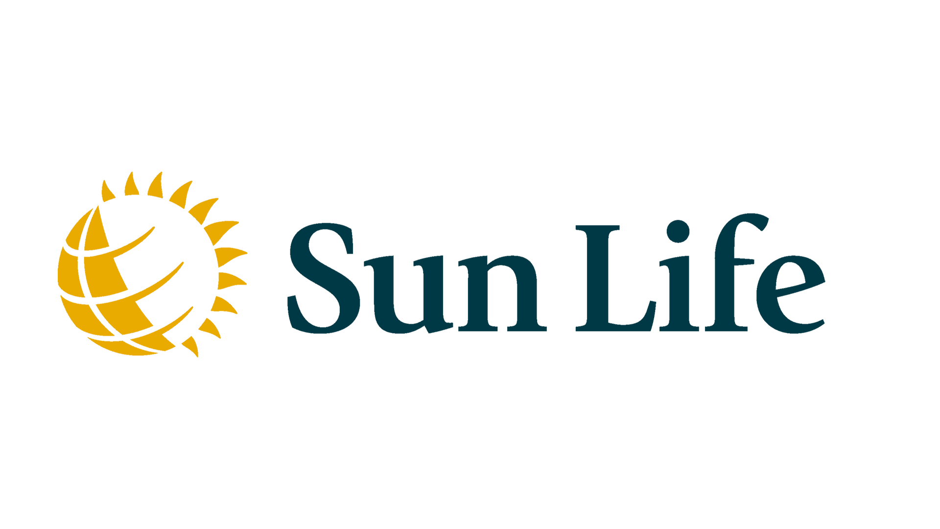 The sun life logo has a sun and a globe on it.