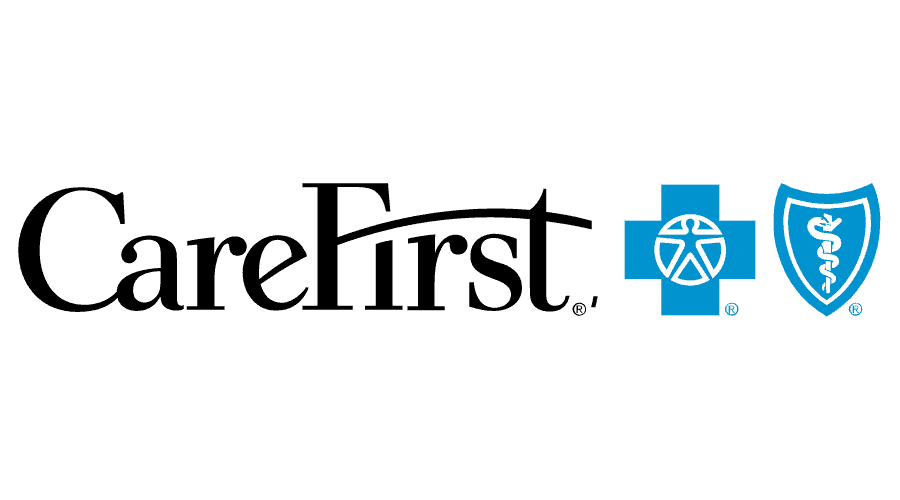 A carefirst logo with a blue cross and shield on a white background.