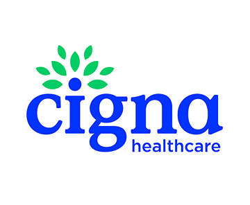 A blue and green logo for cigna healthcare