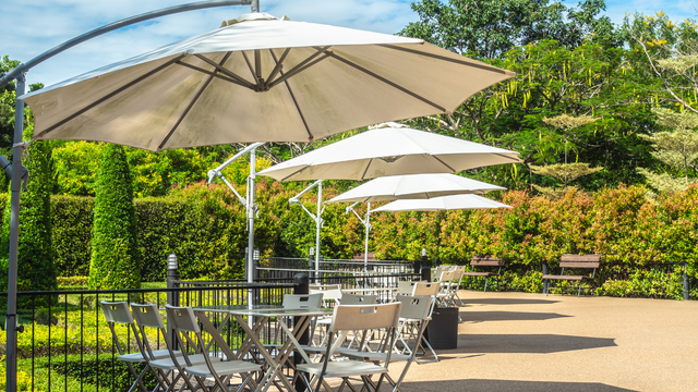 florida umbrella with patio chair sers Abbylike 2 Pack Tassel Beach Clamp 360 Adjustable Umbrellas for Chair 38'' UPF 50+ Clip on Parasol for Wheelchair Stroller Camping Portable Sun Shade with Our Amish Leisure Lawns Poly Balcony Table Set with Four Swivel Chairs is more than just outdoor furniture its your new favorite spot for creating unforgettable memories Outdoor Patio Furniture Sets |