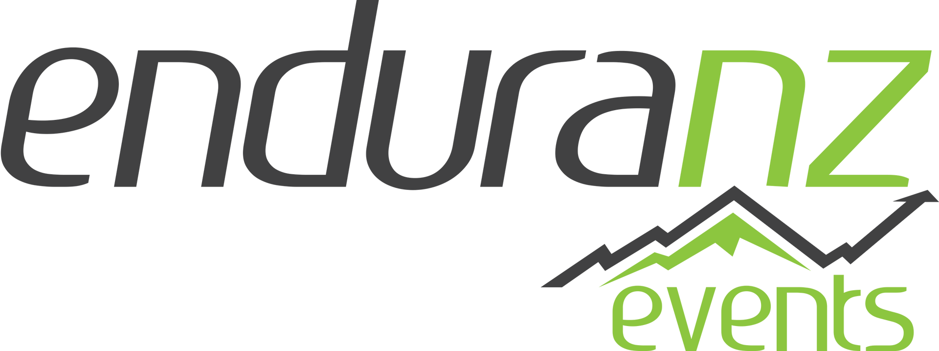 A logo for enduranz events with a mountain in the background.