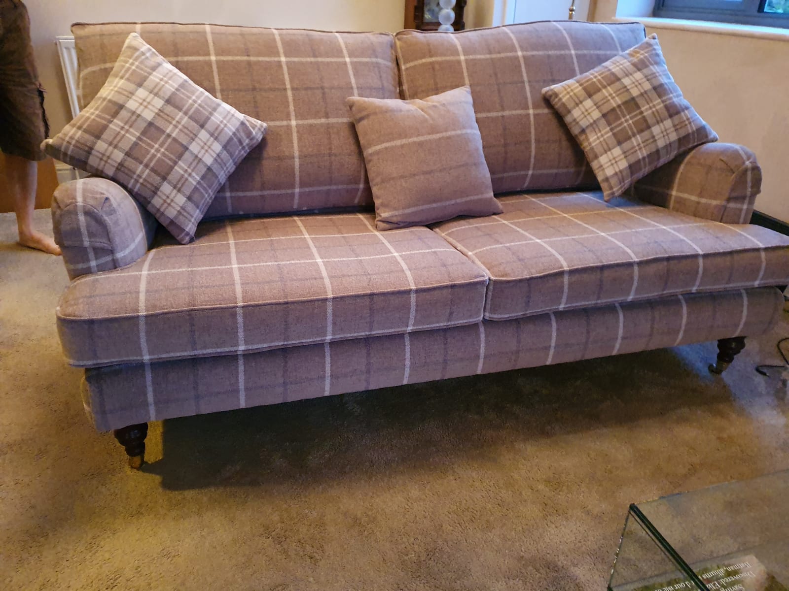 patterned sofa