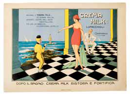 Locandina pubblicitaria antica