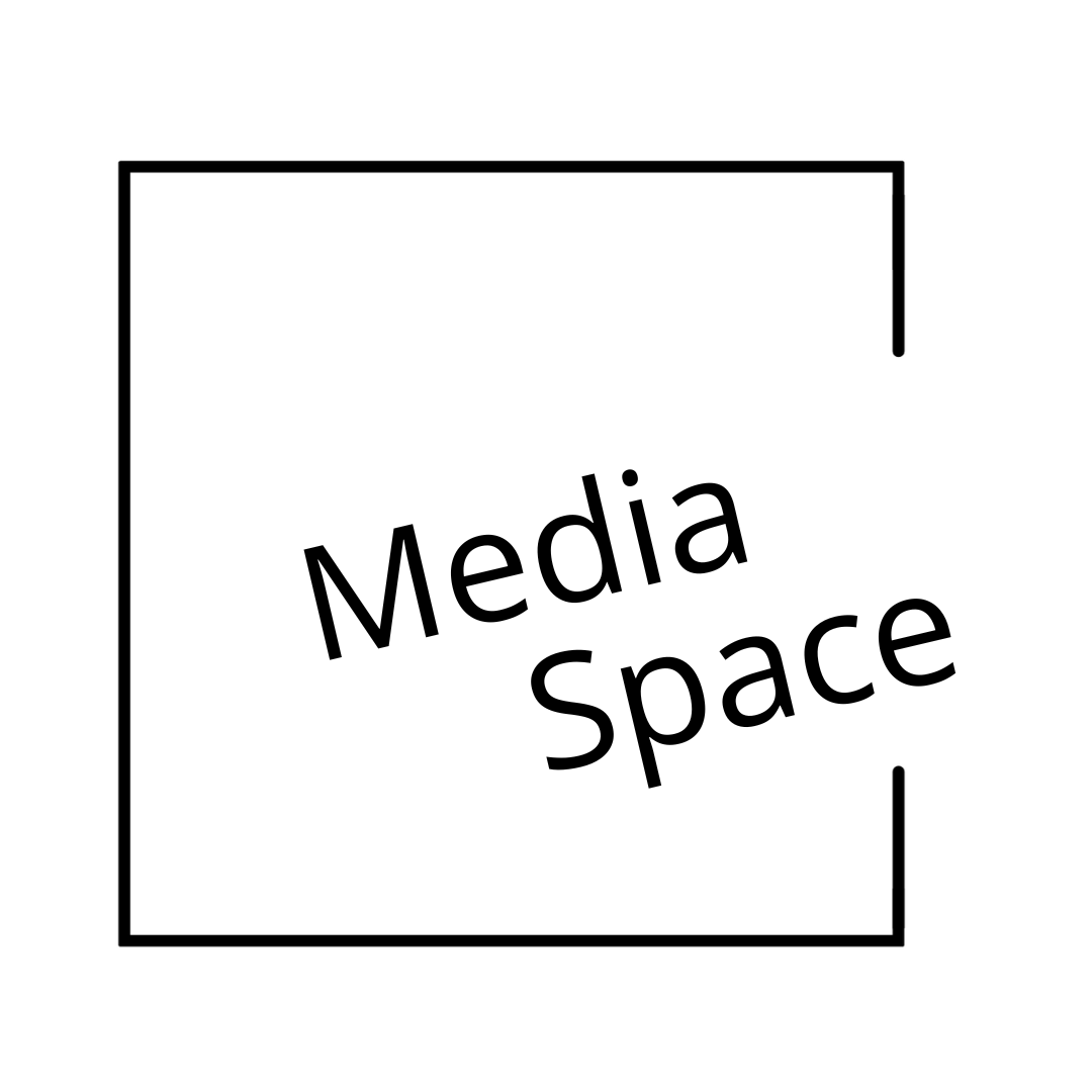 A black and white logo for a conference space.