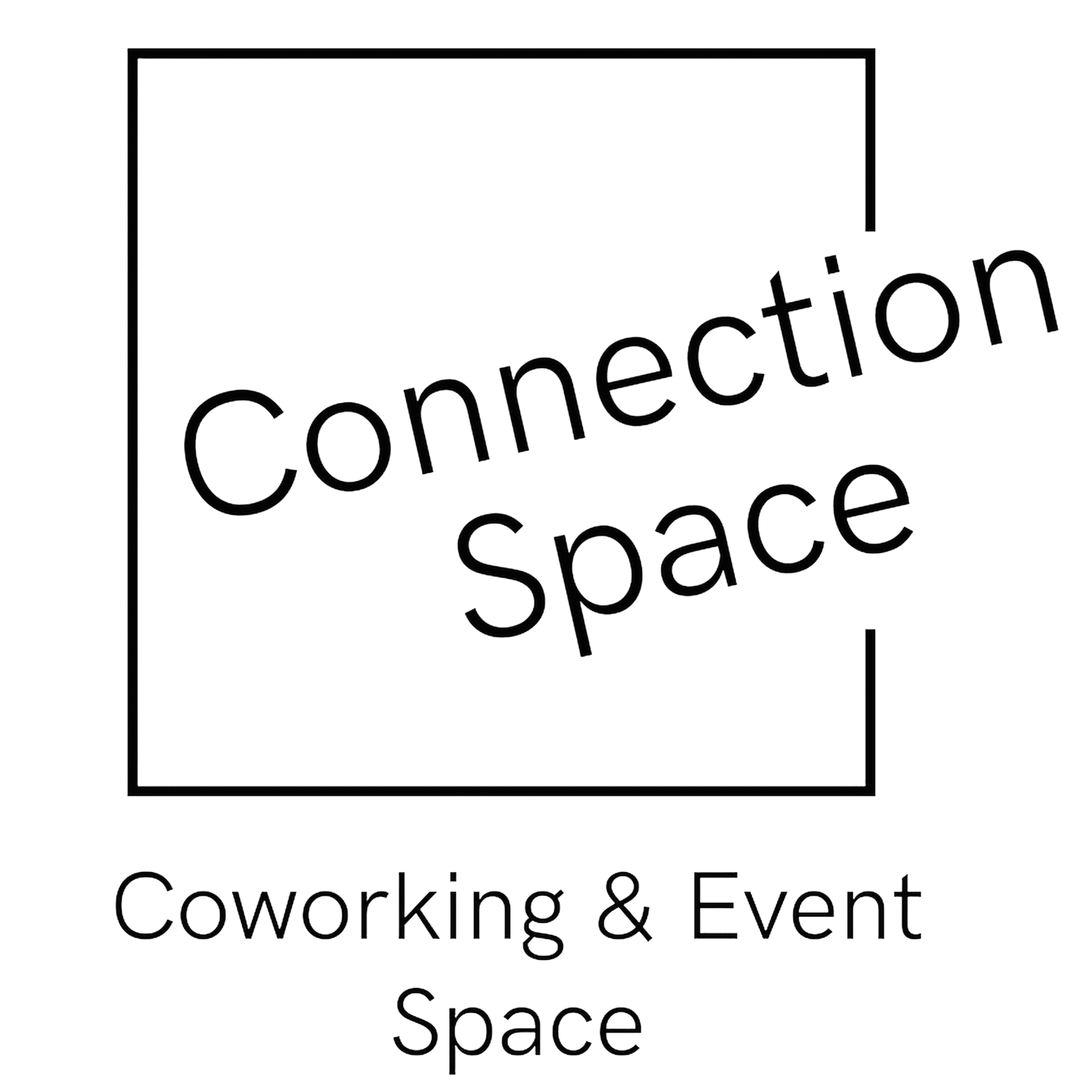 The logo for connection space is a coworking and event space.