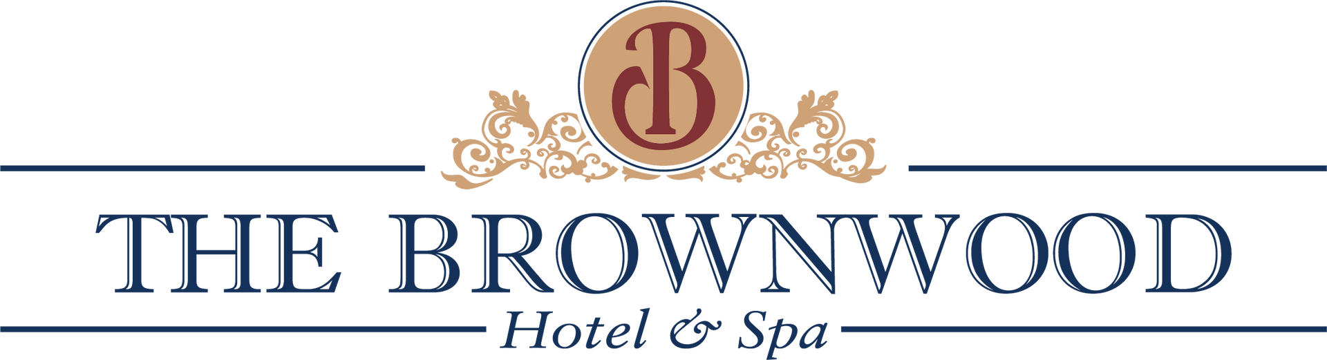 The brownwood hotel and spa logo is shown on a white background.