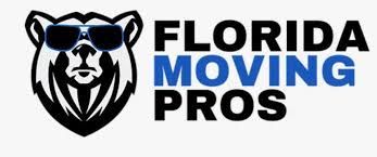 The logo for florida moving pros shows a bear wearing sunglasses.