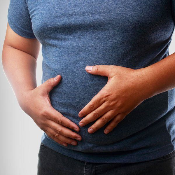 Man with Bloating from Fatty Liver