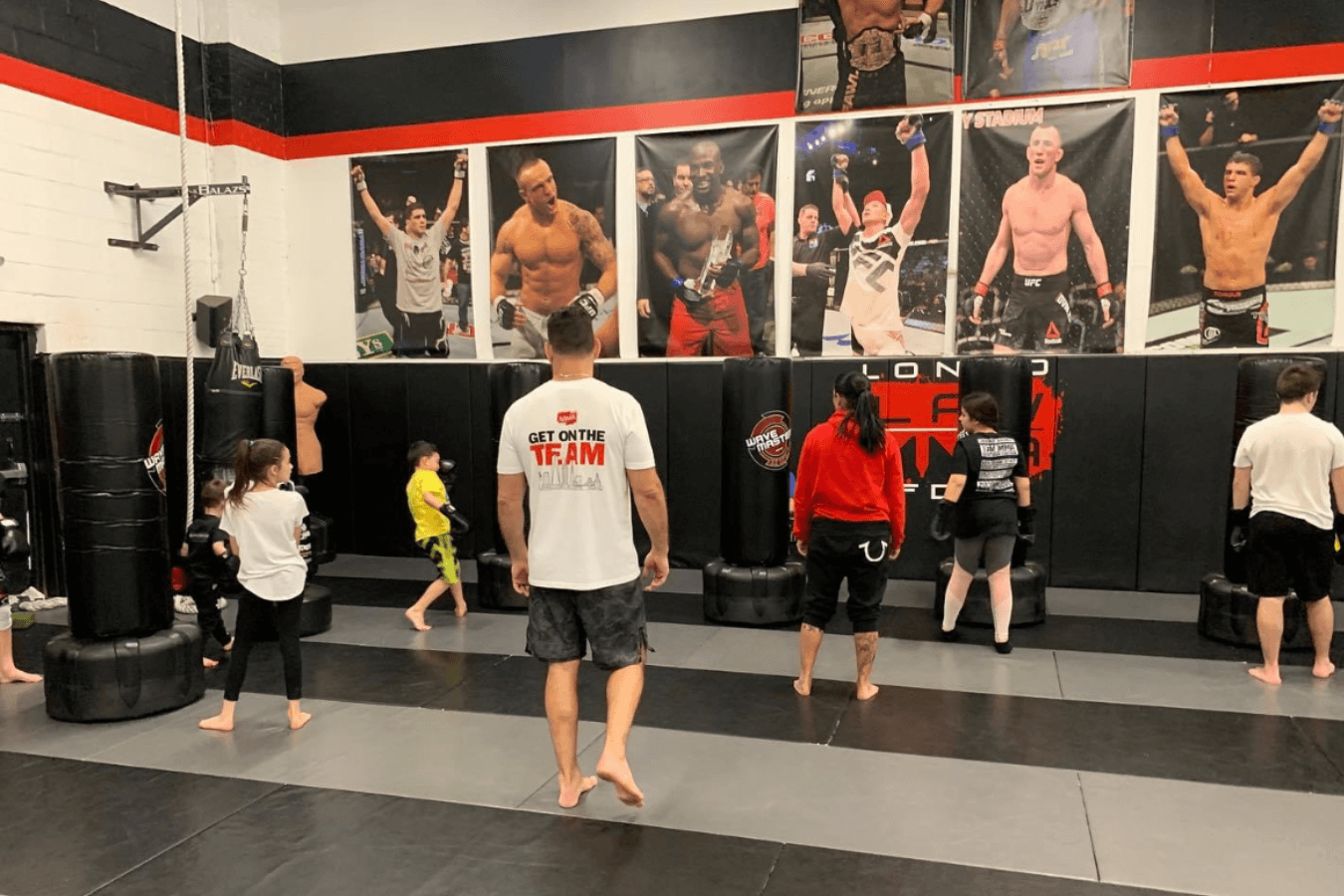 Students training striking and grappling at Ray Longo's Mixed Martial Arts in Garden City, NY.