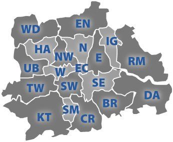 map of London area
