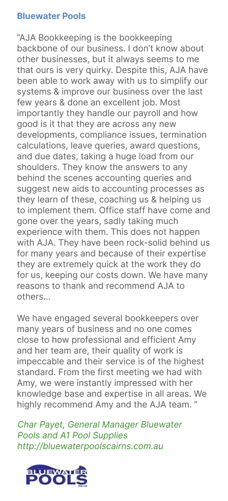 Bluewater Pools — AJA Bookkeeping Services In Cairns, QLD