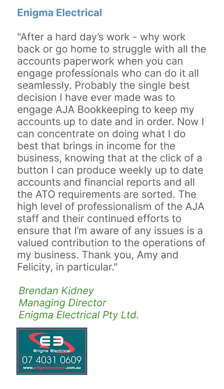 Enigma Electrical — AJA Bookkeeping Services In Cairns, QLD