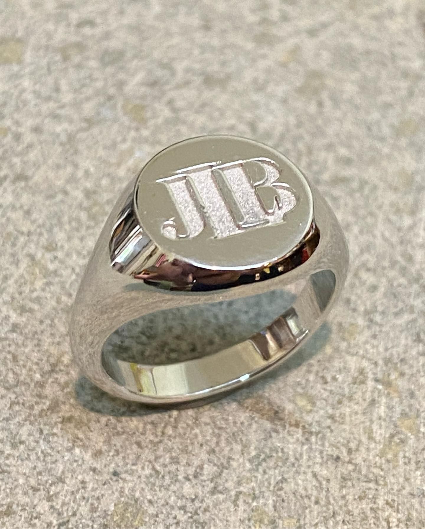 Silver Signet Ring With Engraved Initials — Burchell's Jewellers In Bowral, NSW