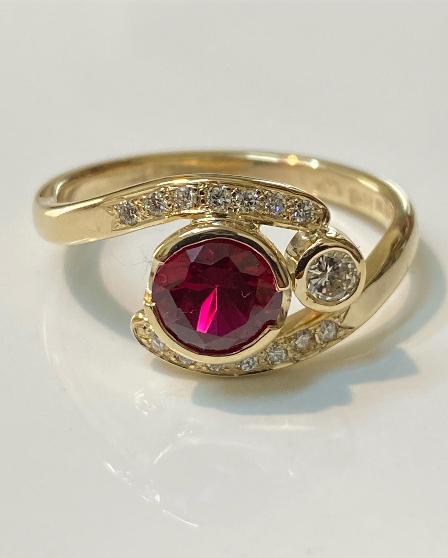 Gold Ring With a Large Red Gemstone — Burchell's Jewellers In Bowral, NSW