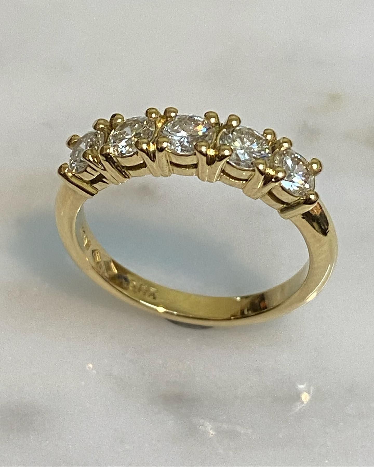 Gold Ring With Seven Diamonds Set In A Row — Burchell's Jewellers In Bowral, NSW
