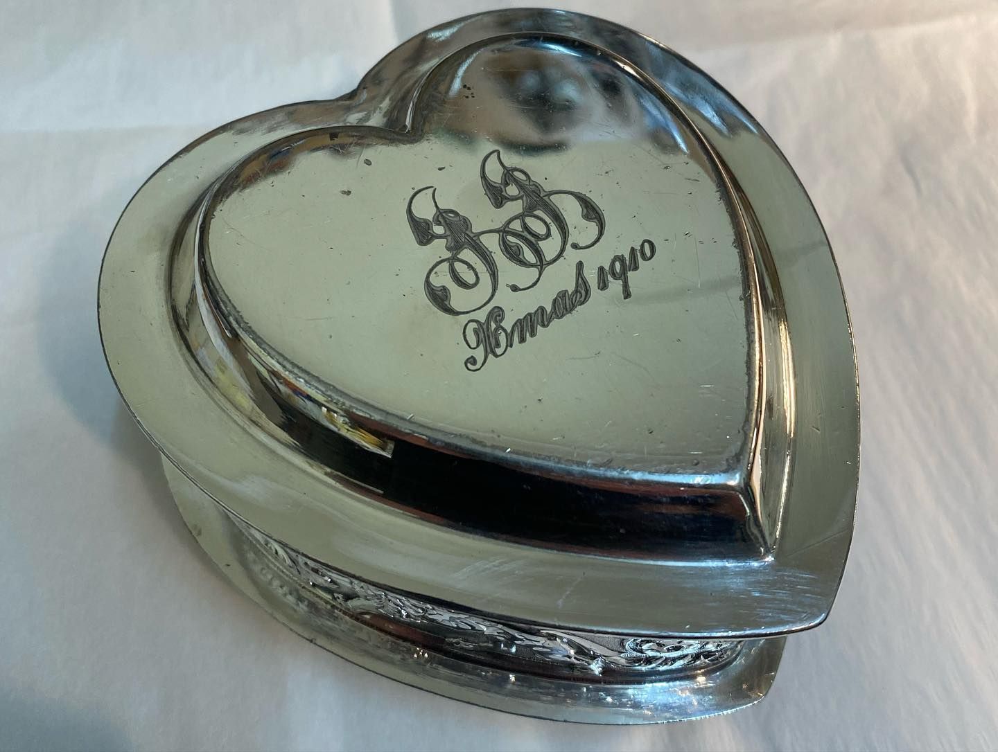Heart-shaped Silver Box With Engraved Initials — Burchell's Jewellers In Bowral, NSW