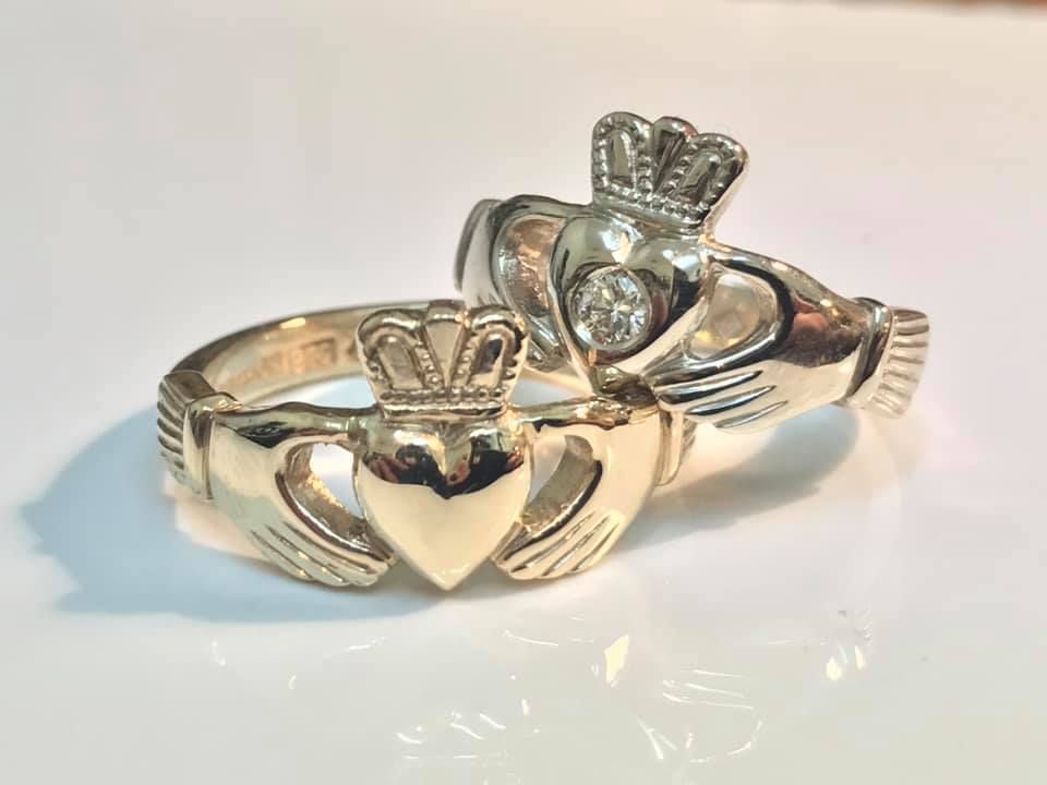 Two Gold Irish Wedding Claddagh Rings— Burchell's Jewellers In Bowral, NSW
