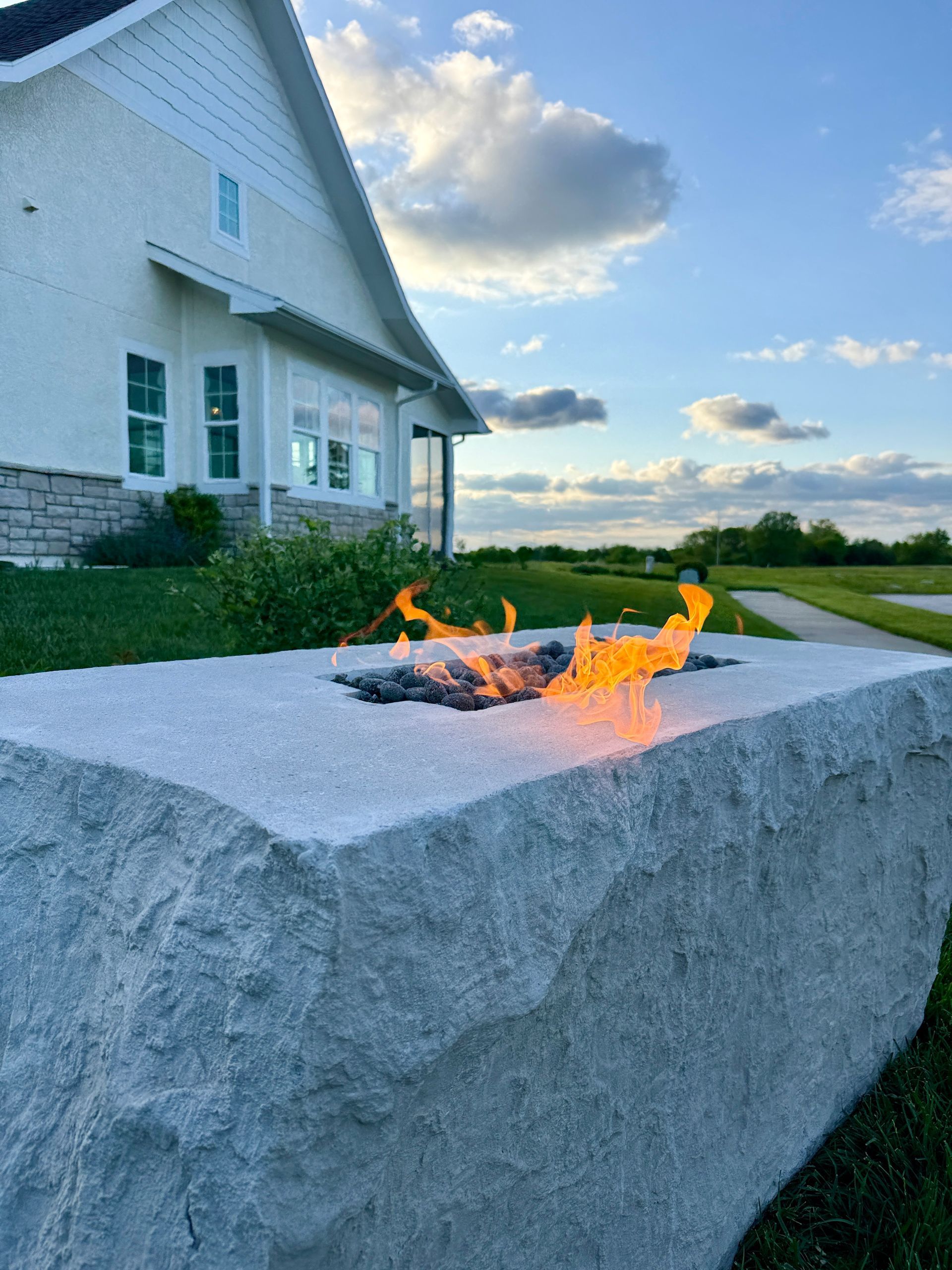 Large Faux Rock Fire Table