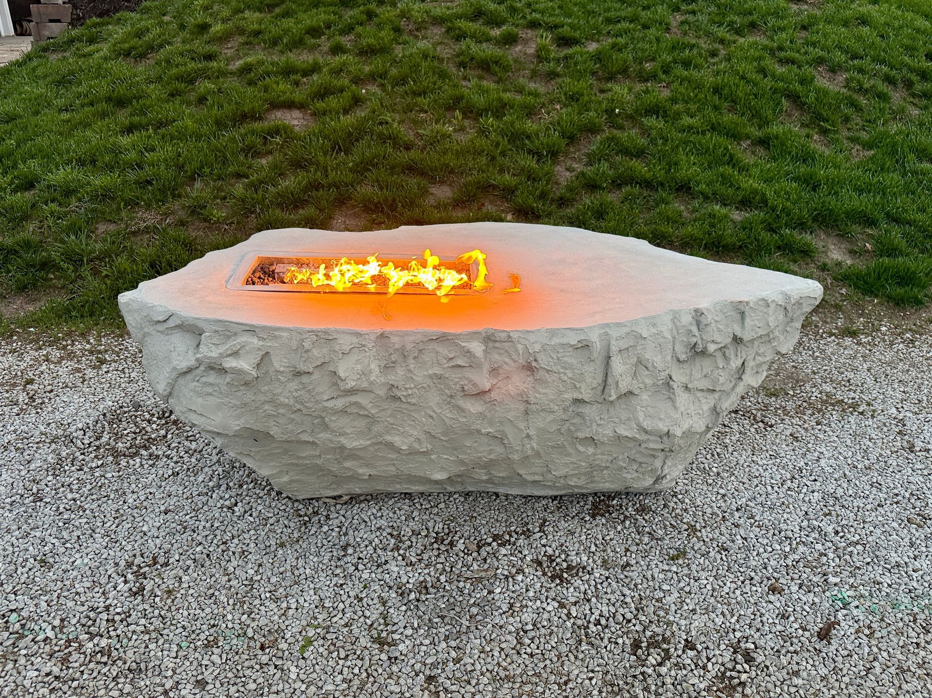 Large Faux Stone Fire Table
