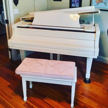 White Baby Grand Piano — Summerfield, FL — Florida Piano Services. LLC