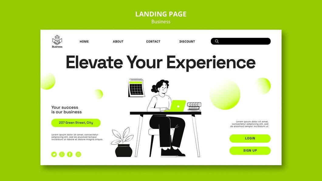 Business strategy landing page