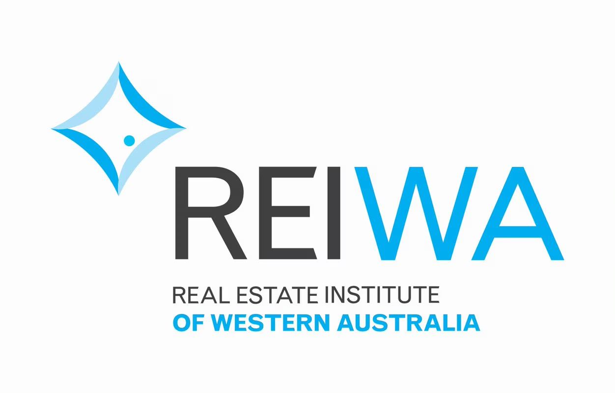REIWA logo with blue and gray diamond shape and text 