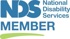 Logo for National Disability Services: blue 