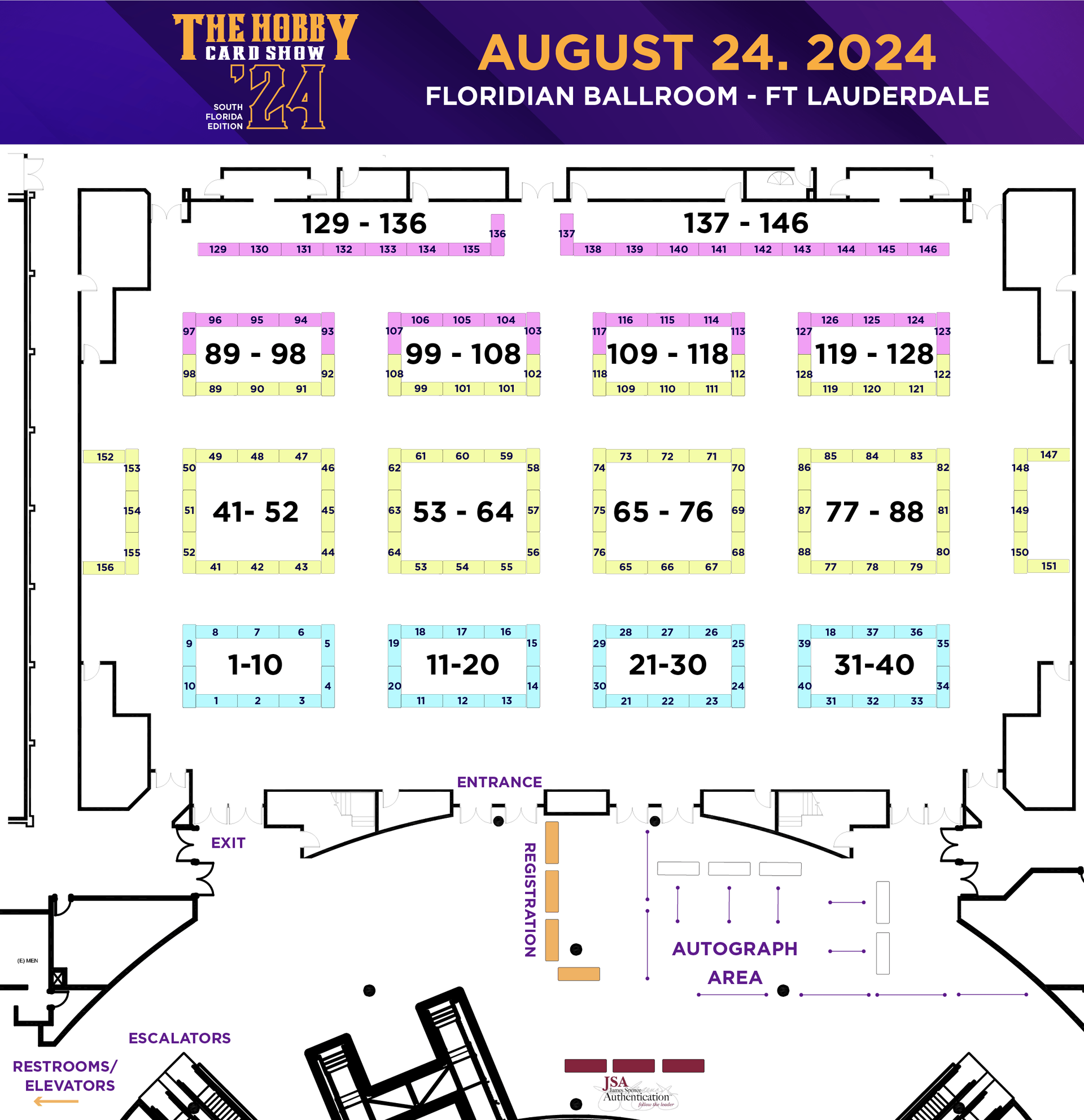 A floor plan of the floridan ballroom for august 17 2024