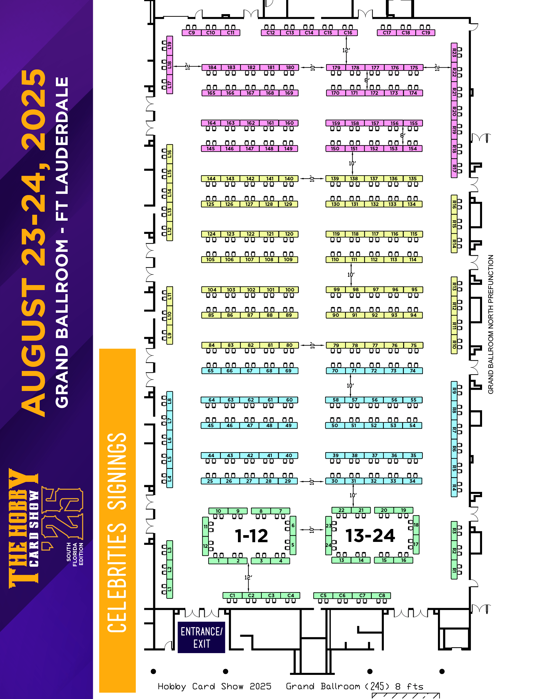 A floor plan of the floridan ballroom for august 17 2024