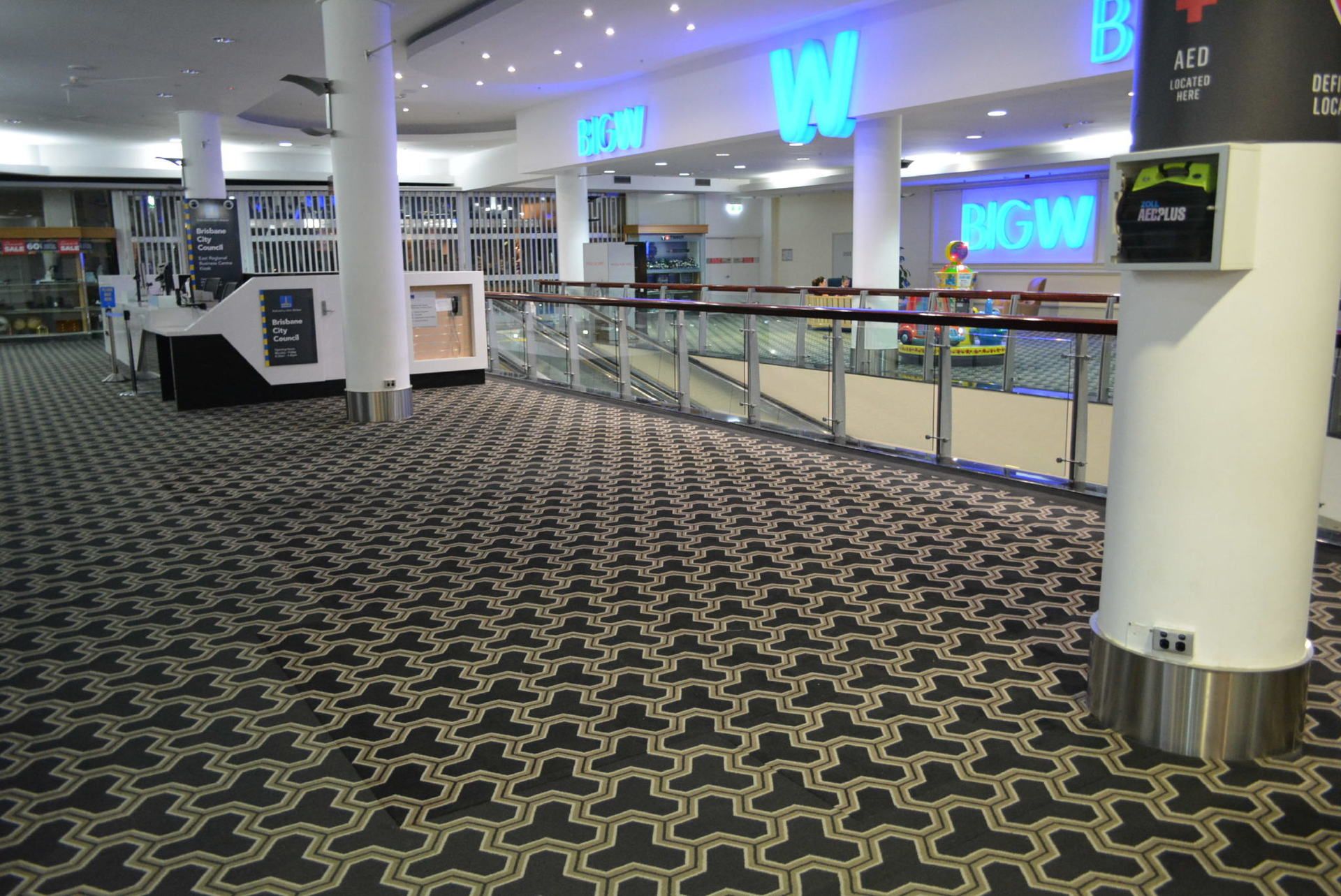 spot on the shopping centres in Brisbane where the commercial kiosk fit out will be situated