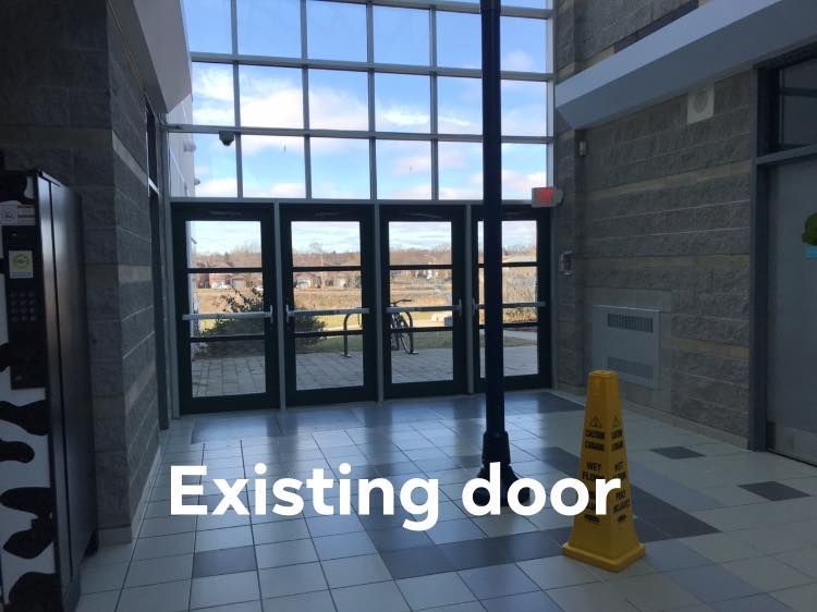 A picture of an existing door in a building