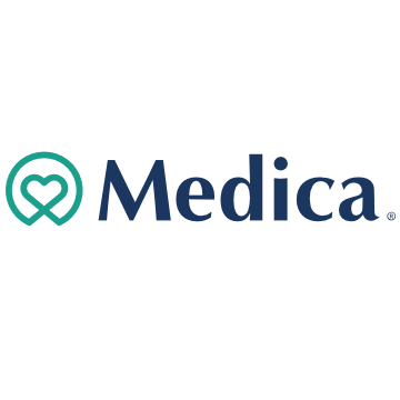 The Medica logo, featuring a teal heart-shaped icon next to the word 