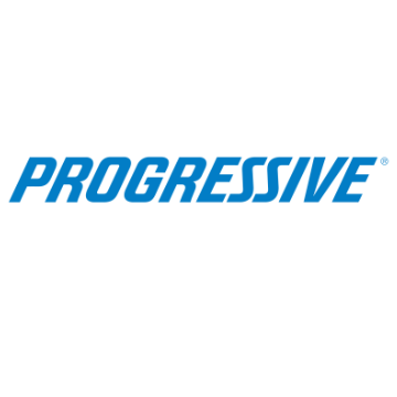 The progressive logo is blue and white on a white background.