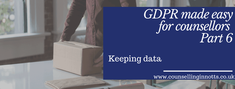 GDPR for counsellors keeping data