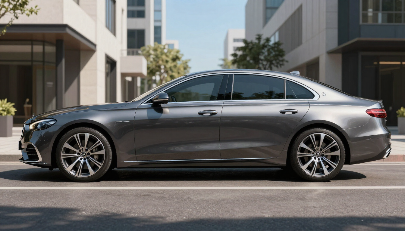 Close-up of a high-quality ceramic car window tint installation.