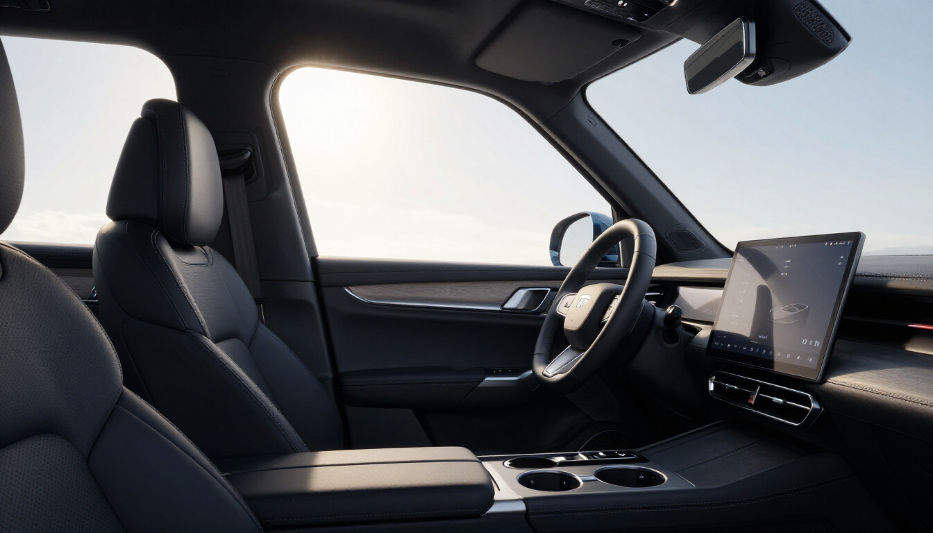 Car interior showing cool climate and dark windows