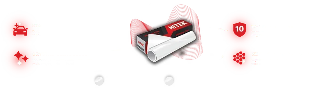 A pack of tissues with icons of a car, a vehicle crash, a shield with the number 10, and a virus in red.