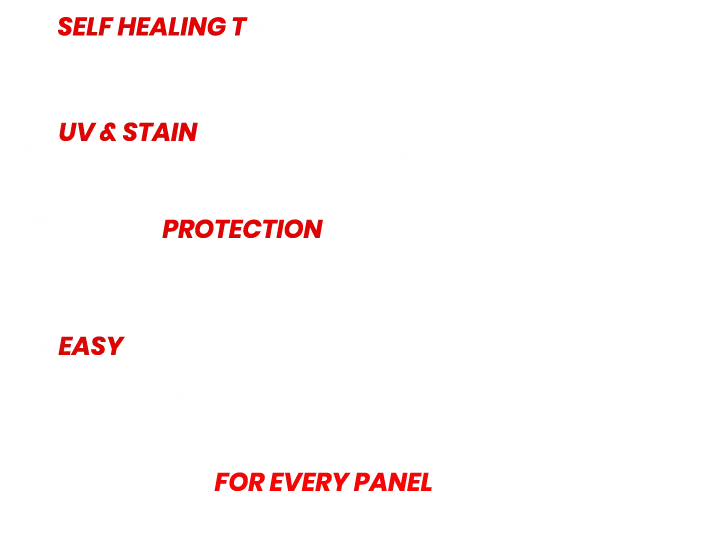 Text list in red: