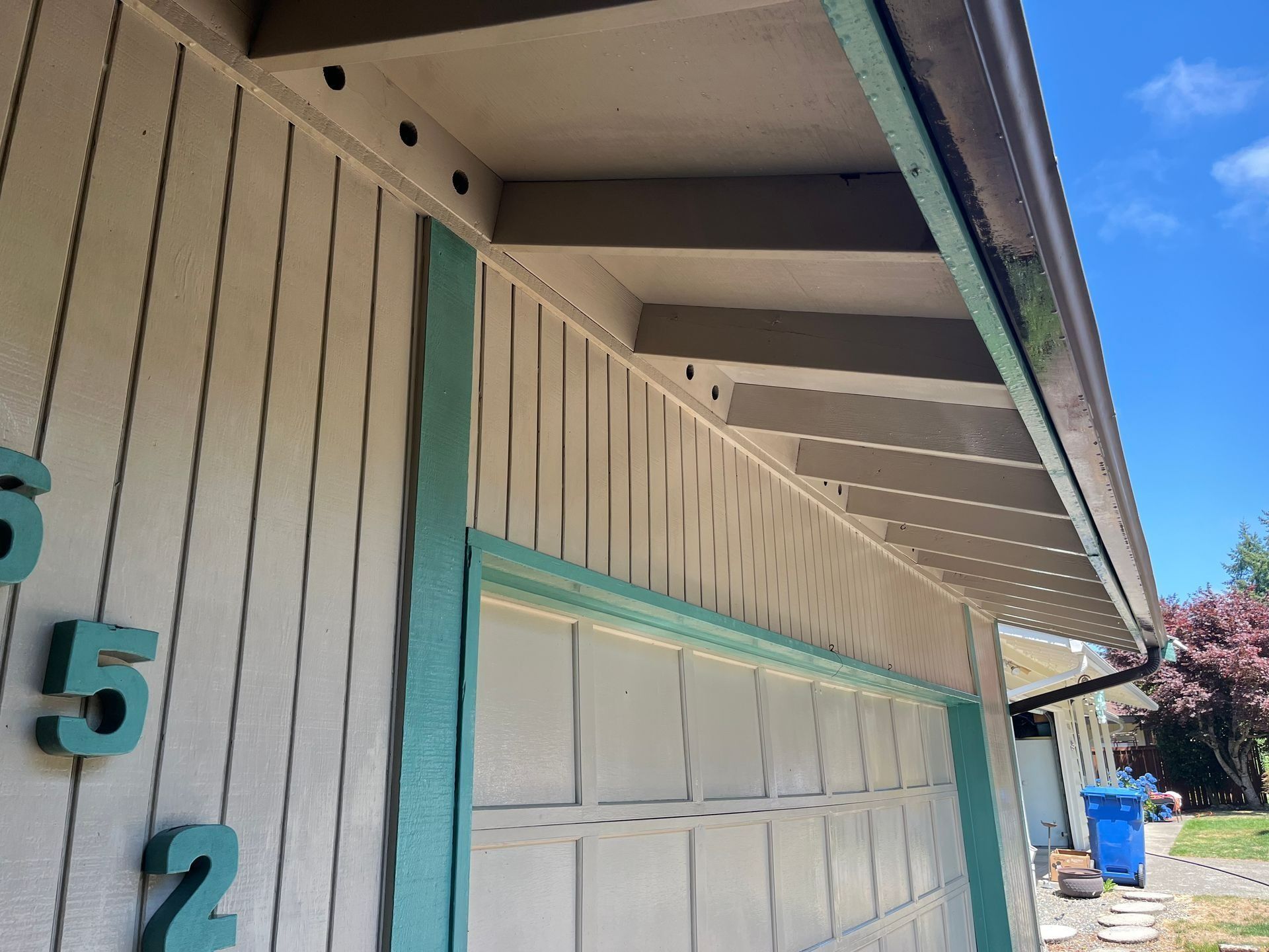 The number 15 is on the side of a house