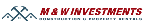 The logo for m & w investments construction and property rentals
