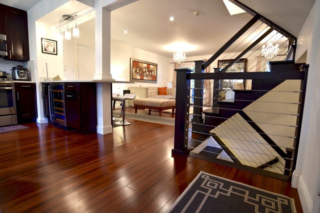A staircase leading up to the second floor of a house