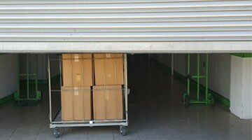 Cart with Boxes in Front— Self Storage in La Pine, OR